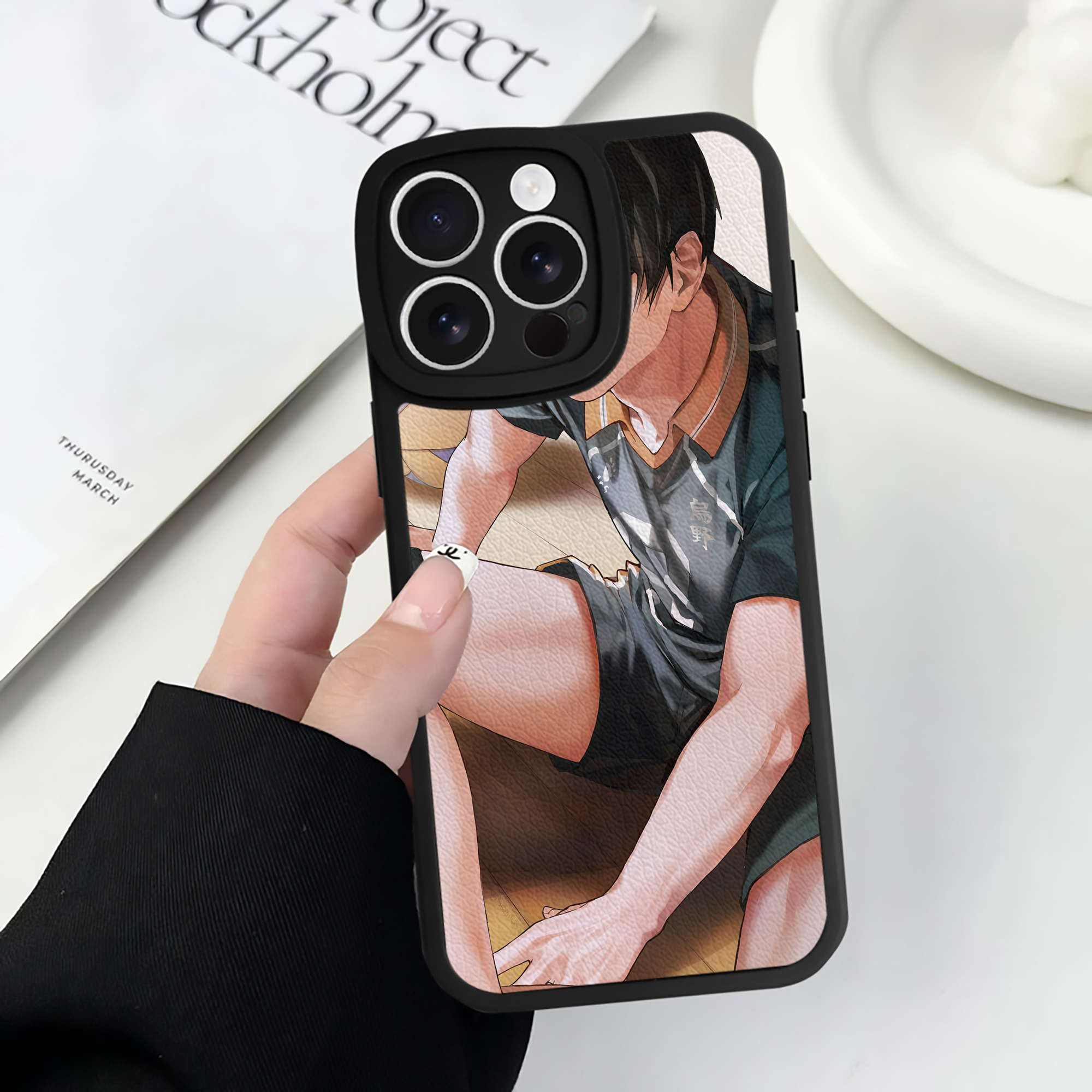 （画像用） ハイキュー!! Haikyu!! 【iPhone 16シリーズ対応】シリコンスマホケース（レザー調） 材質：シリコン